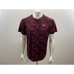 ACX Active Men's Red Black Camouflaged T Shirt Size Medium Polyester Blend Short